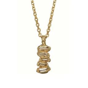 Lemon Baguette Diamond Scatter Pendant Necklace