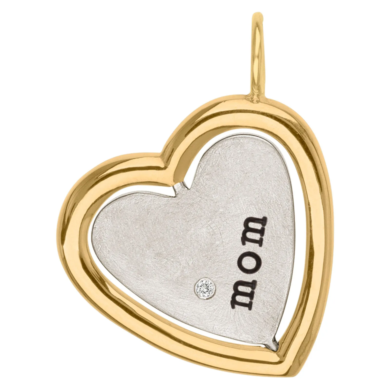 Love You Mom Spinner Heart Charm