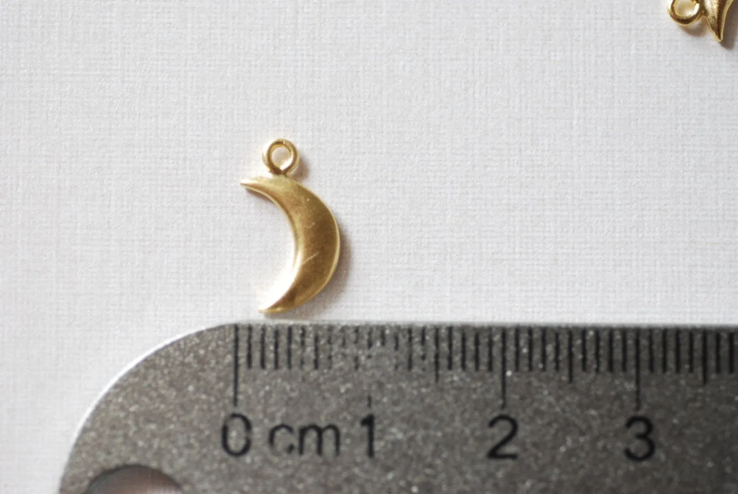 Matte Wholesale Vermeil Gold Crescent Moon - Small gold crescent moon, 18k gold plated over sterling silver moon, Gold Half moon charms, 25