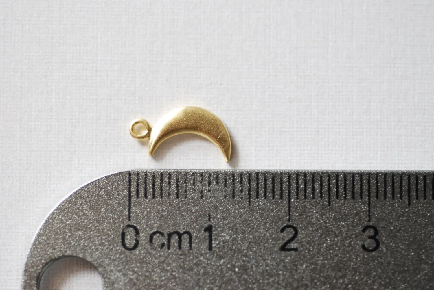 Matte Wholesale Vermeil Gold Crescent Moon - Small gold crescent moon, 18k gold plated over sterling silver moon, Gold Half moon charms, 25