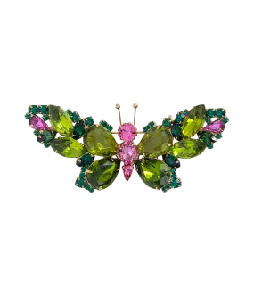 Medium Butterfly in Olivine / Rose / Emerald