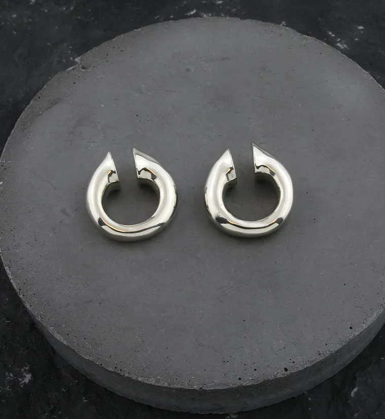 Mini Keyhole White Brass Ear Weights