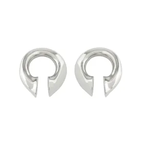 Mini Keyhole White Brass Ear Weights