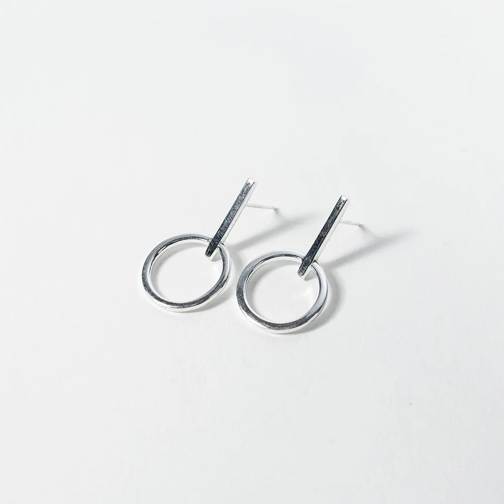 Mod Silver Geometric Studs