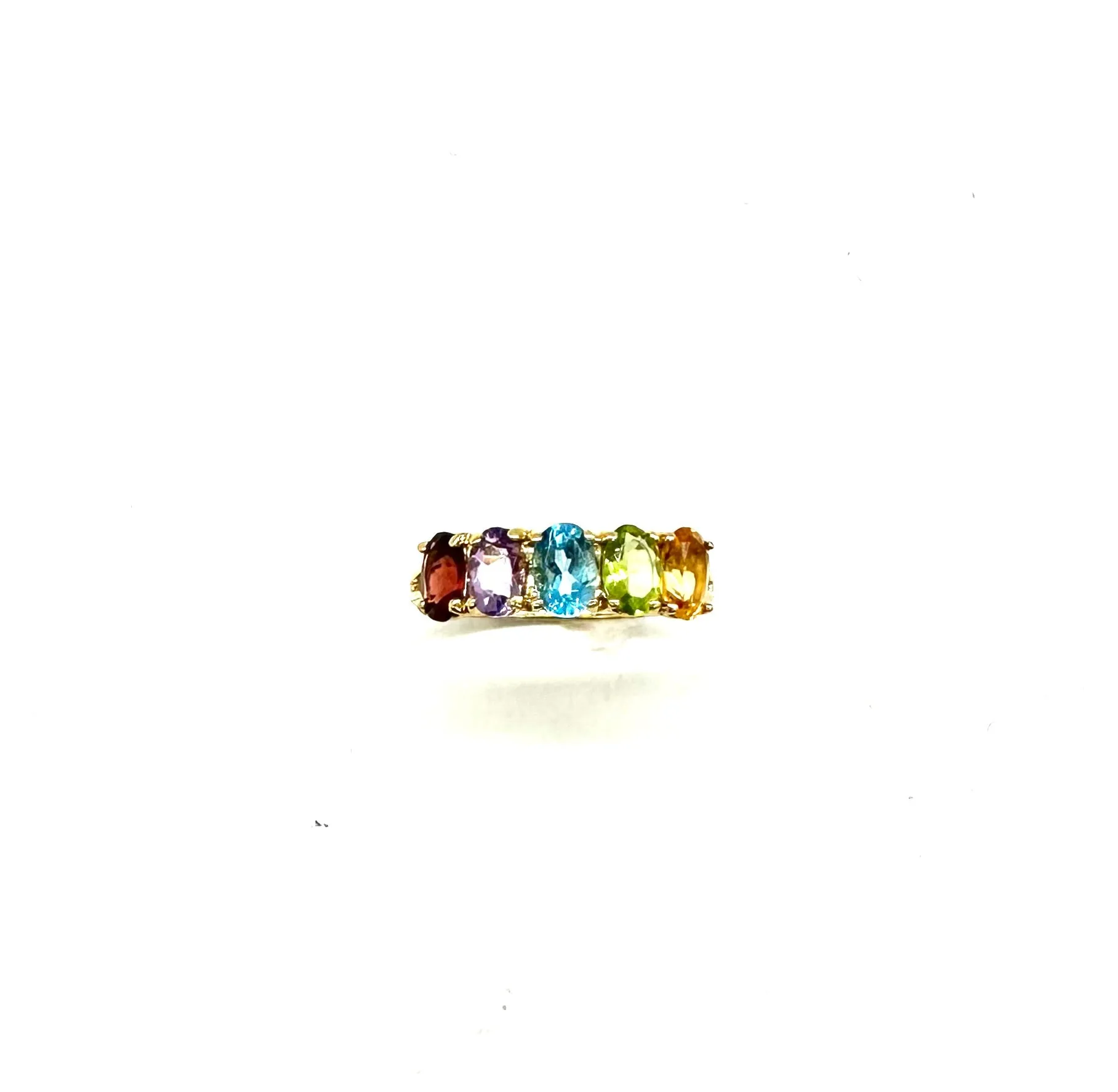 Multi-Color Gemstone 5 Stone Ring