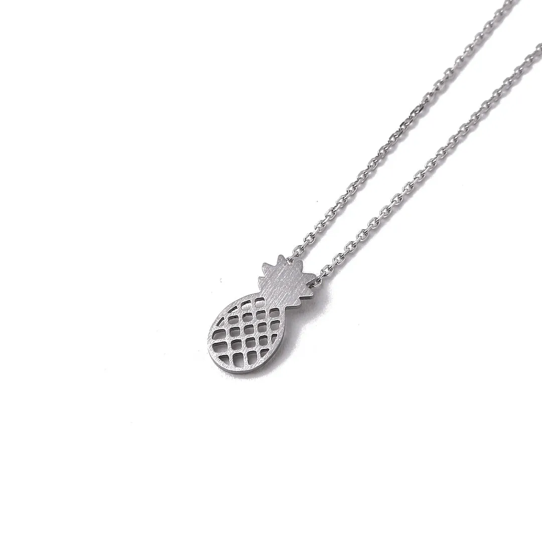 Necklace Aloha Pineapple Puka Silver