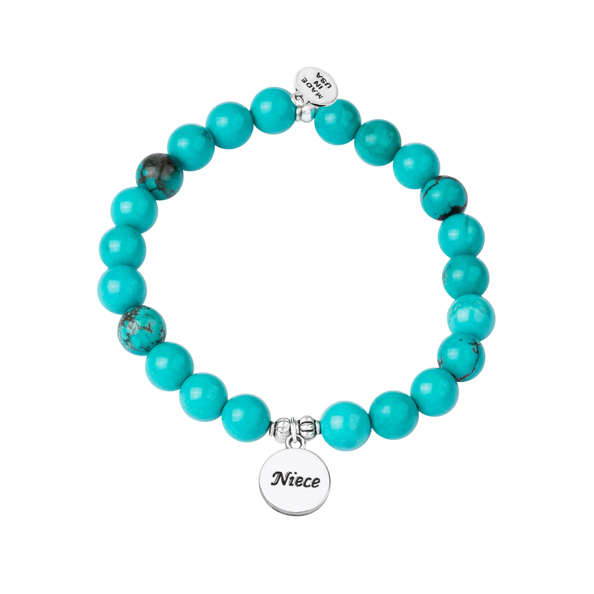 Niece | Stone Beaded Charm Bracelet | Turquoise