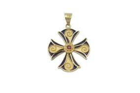 Night Raven Psalm Gold Byzantine Cross