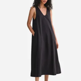 Organic Poplin Tank Pleated Dress