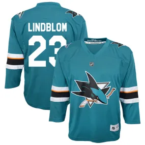 Oskar Lindblom San Jose Sharks Youth 2021/22 Home Replica Jersey - Teal