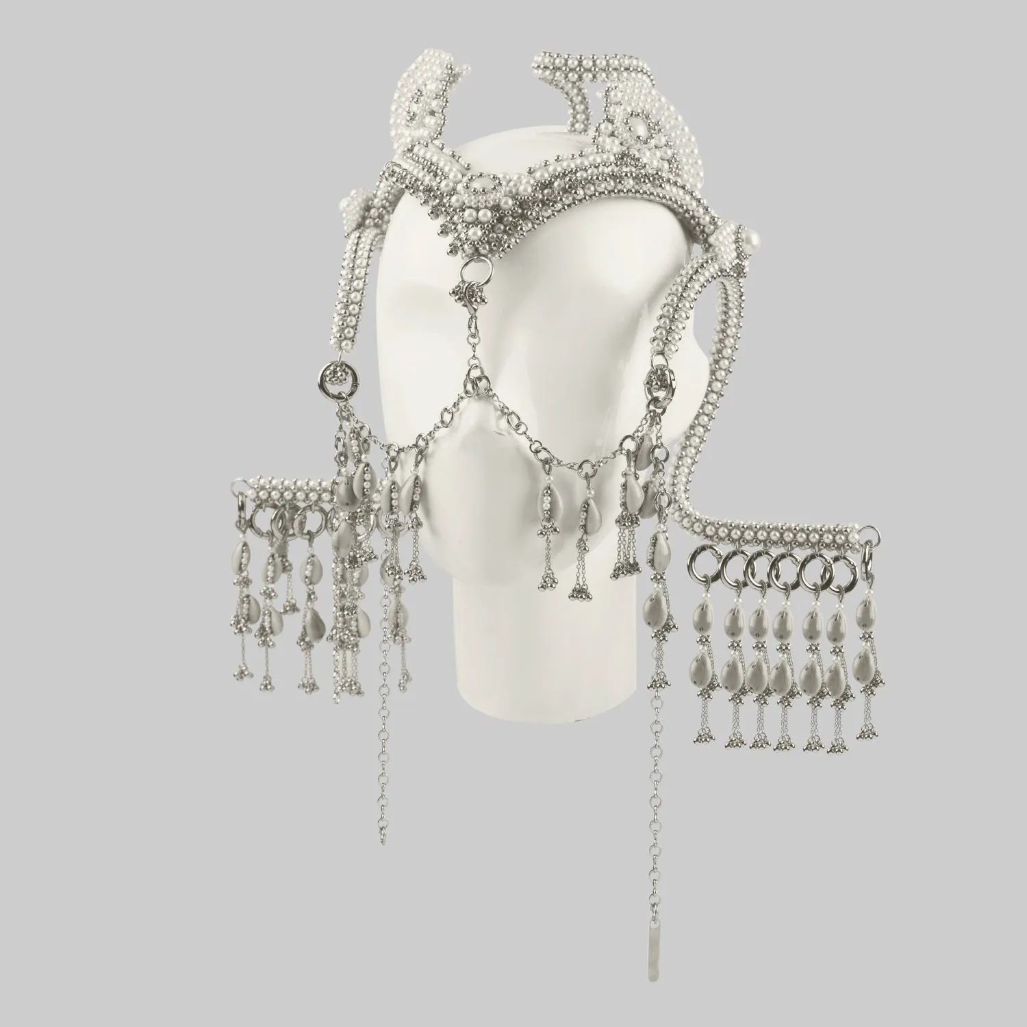 Pearl Jas Modular Headpiece System w/Face Chain