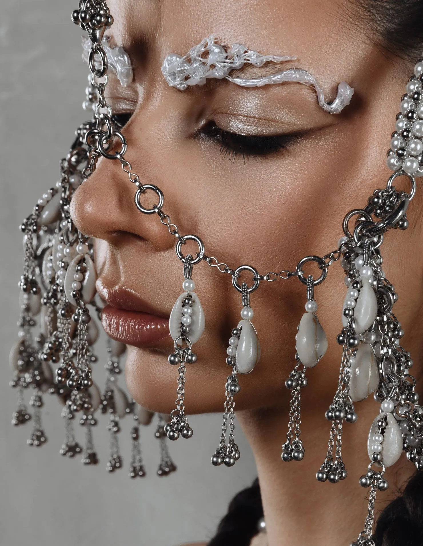 Pearl Jas Modular Headpiece System w/Face Chain