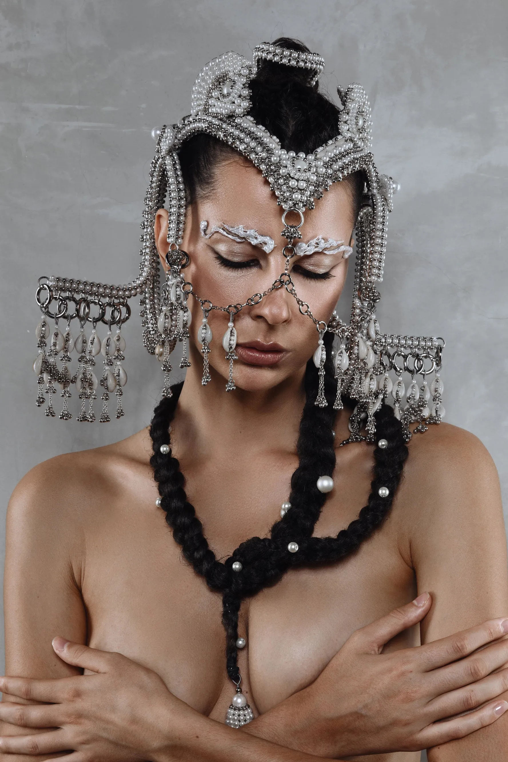 Pearl Jas Modular Headpiece System w/Face Chain