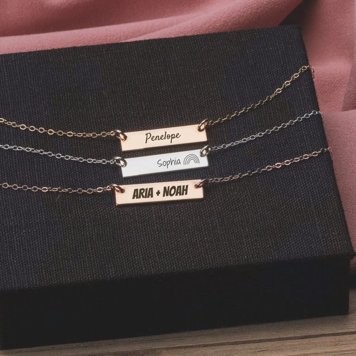 Personalized Couples Bar Necklace