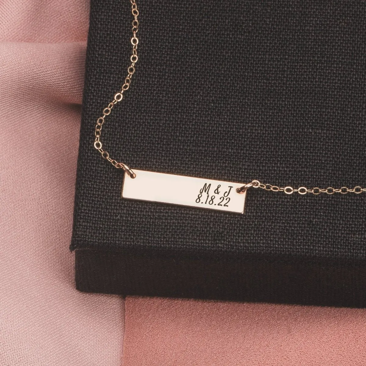 Personalized Couples Bar Necklace