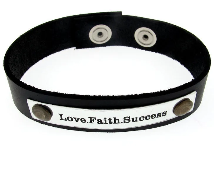 Personalized Leather ID Wristband