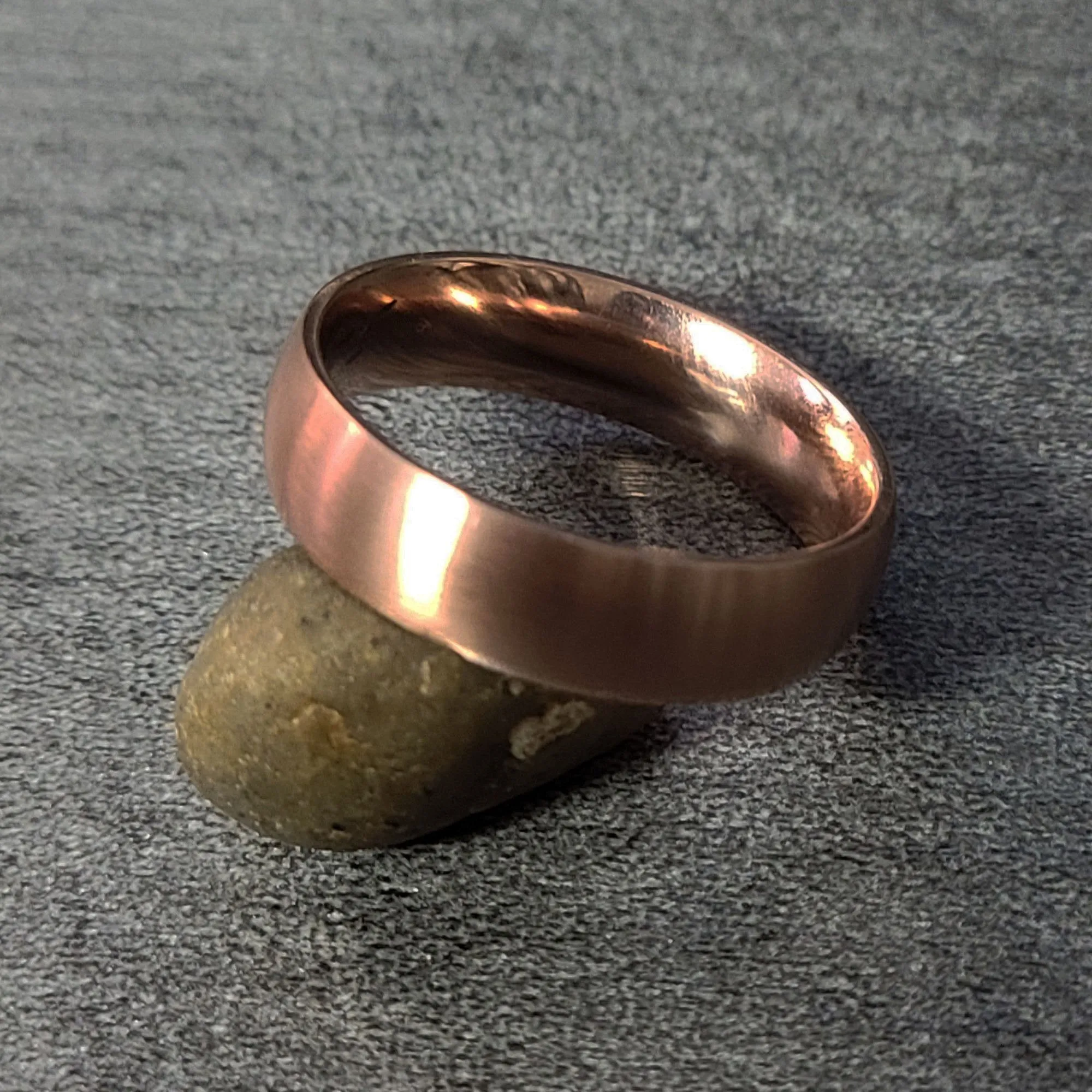 Personalized Women's Promise Ring - Matte Rose Gold Coated Stainless Steel