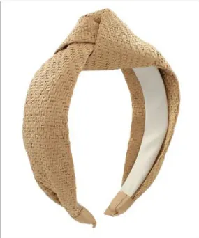 Raffia Knot Headband - Tan