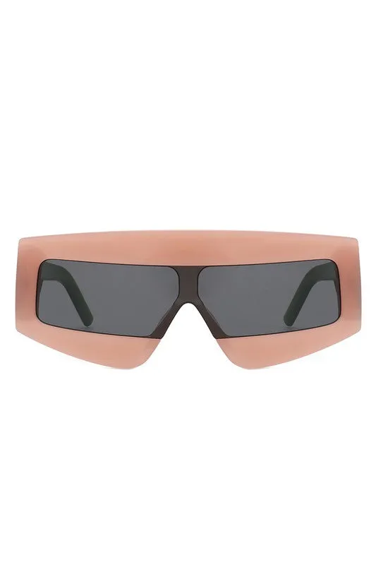 Rectangle Oversize Square Flat Top Sunglasses