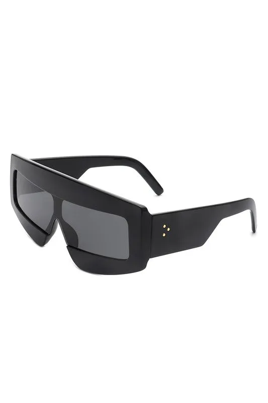 Rectangle Oversize Square Flat Top Sunglasses