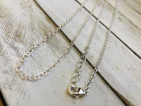 Silver plated thin chain, 16, 18, 24, 36