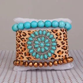 Southwest leopard BRACELET STACK