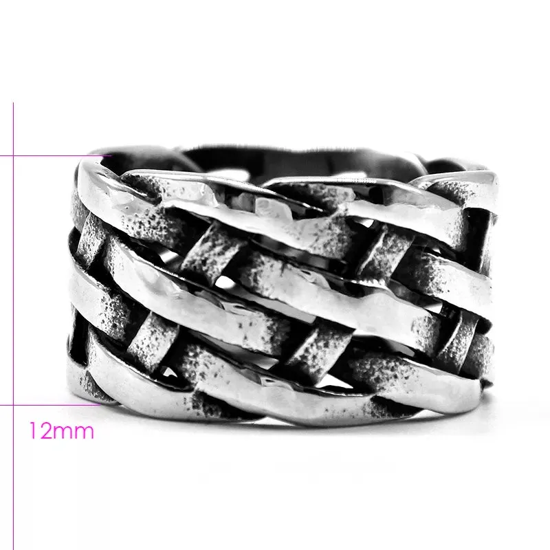 Stainless Steel Weaved Viking Ring