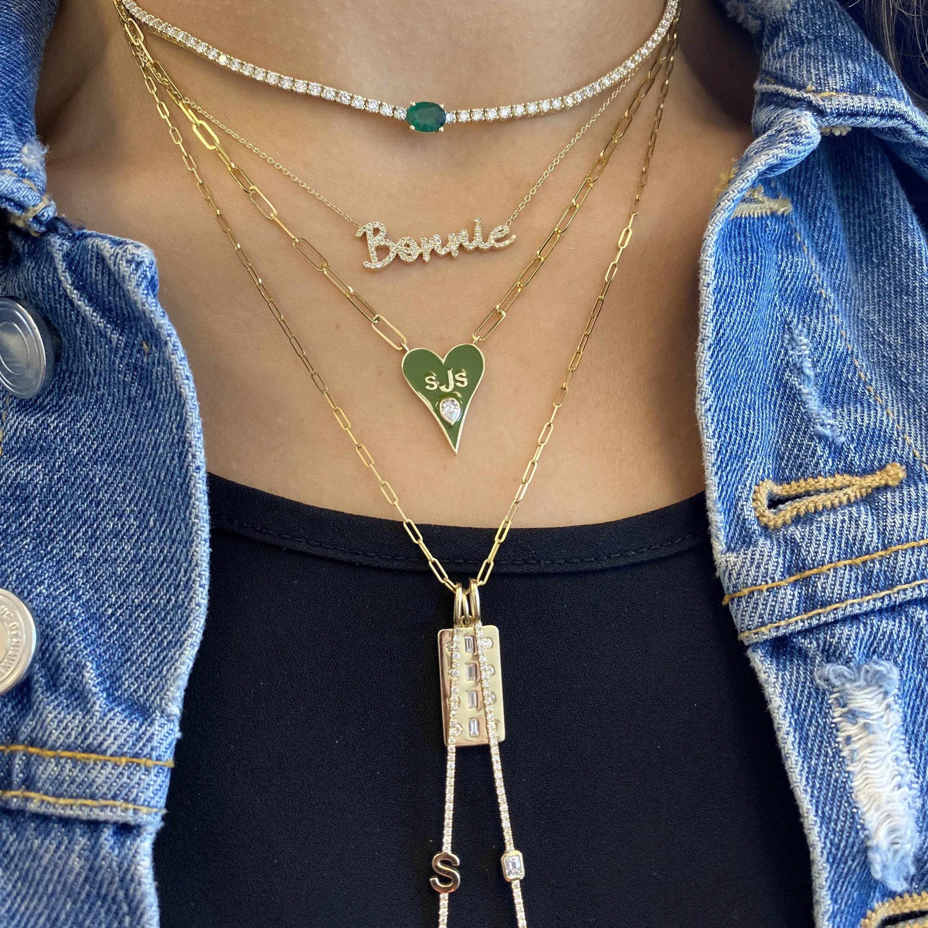 Statement Emerald Tennis Necklace