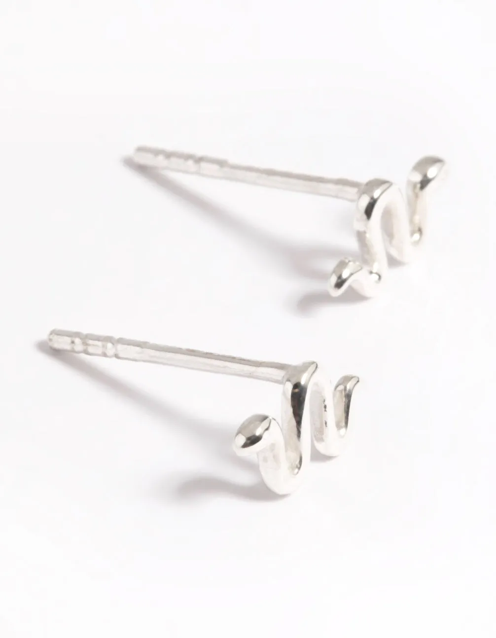 Sterling Silver Snake Stud Earrings