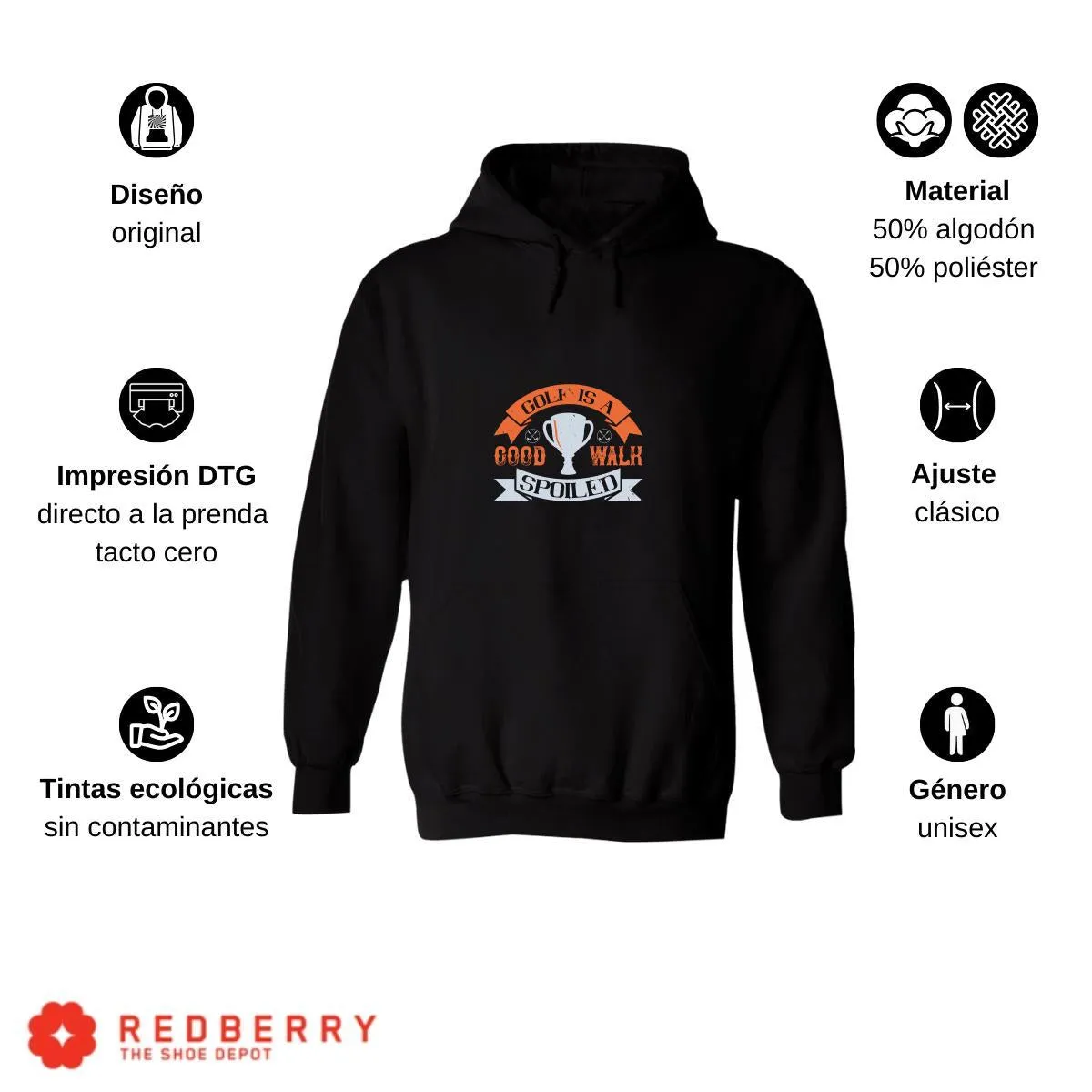 Sudadera Hombre  Hoodie Golf Deporte Frases 016