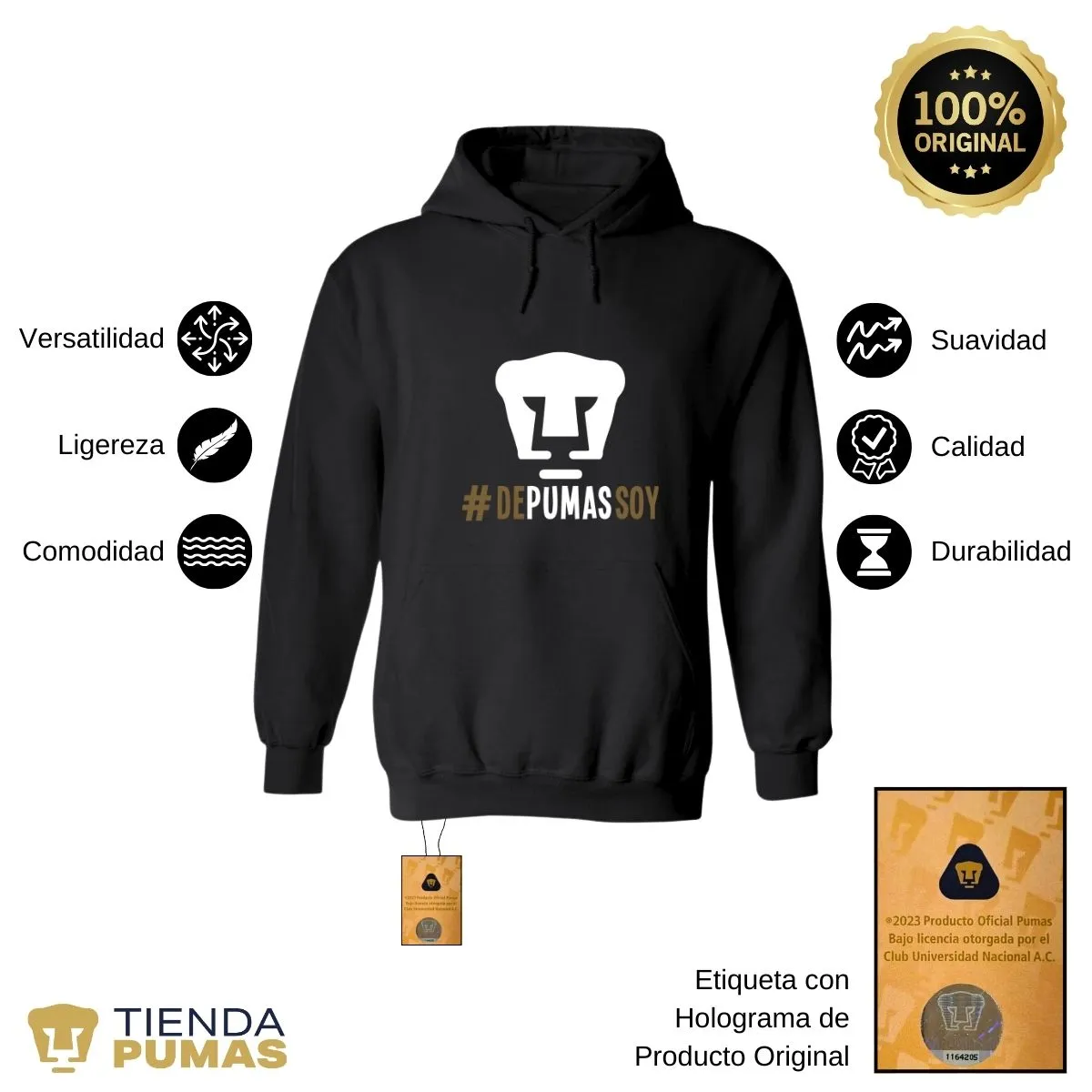 Sudadera Mujer Hoodie Pumas UNAM De Pumas Soy