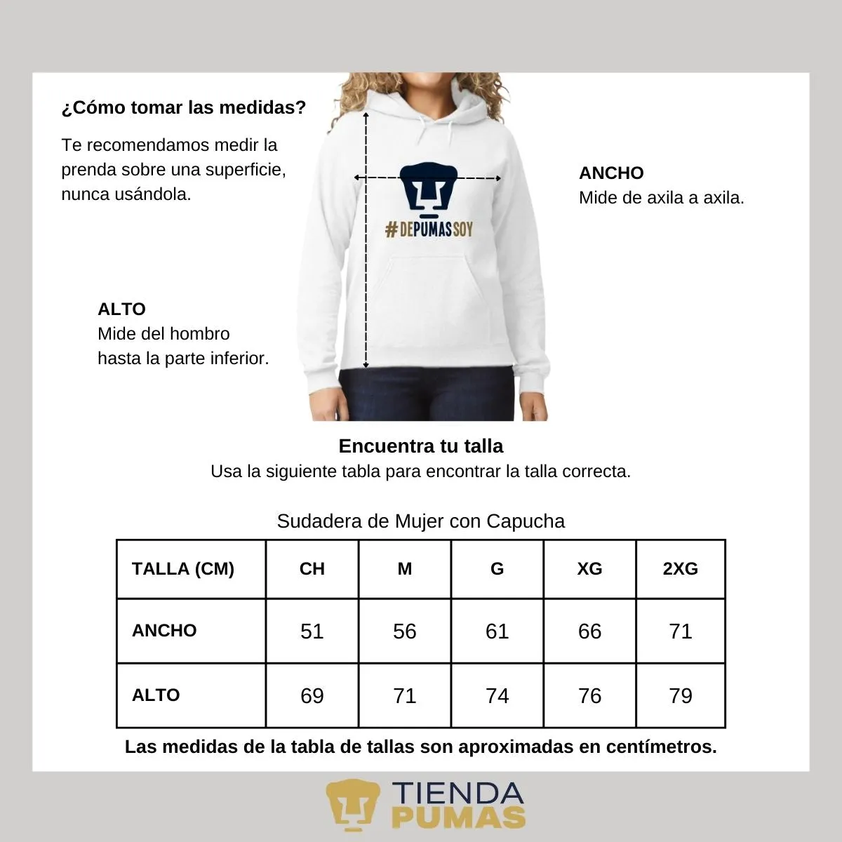 Sudadera Mujer Hoodie Pumas UNAM De Pumas Soy