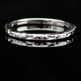 The Girona - Art Deco 18k White Gold Platinum Top Wedding Ring c.1920s