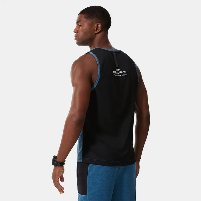 The North Face Men's Mountain Athletics Tank Top NF0A5IEV5V9 banff blue dark heather-black