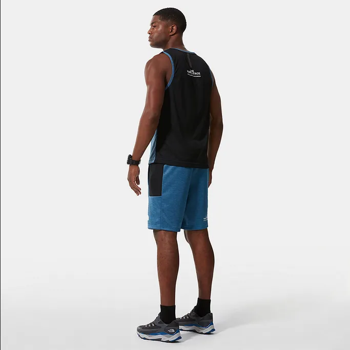 The North Face Men's Mountain Athletics Tank Top NF0A5IEV5V9 banff blue dark heather-black