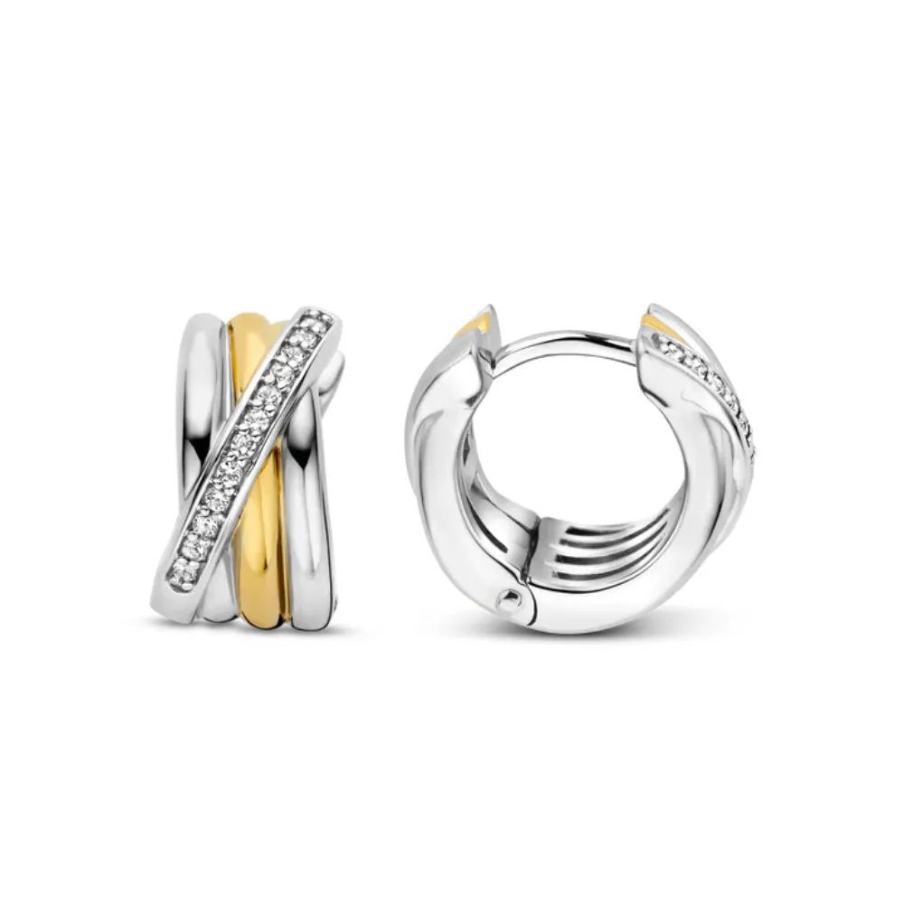 Ti Sento Two-Tone Intertwined Hoops