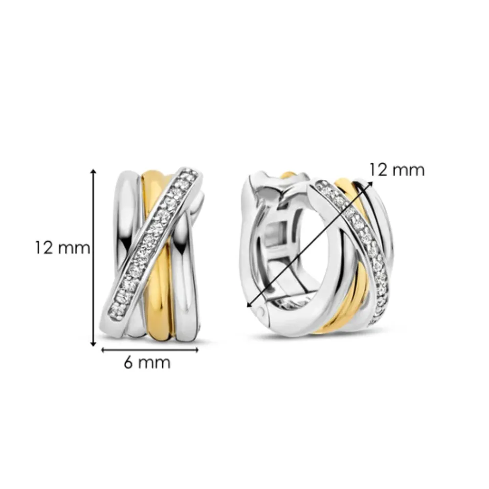 Ti Sento Two-Tone Intertwined Hoops