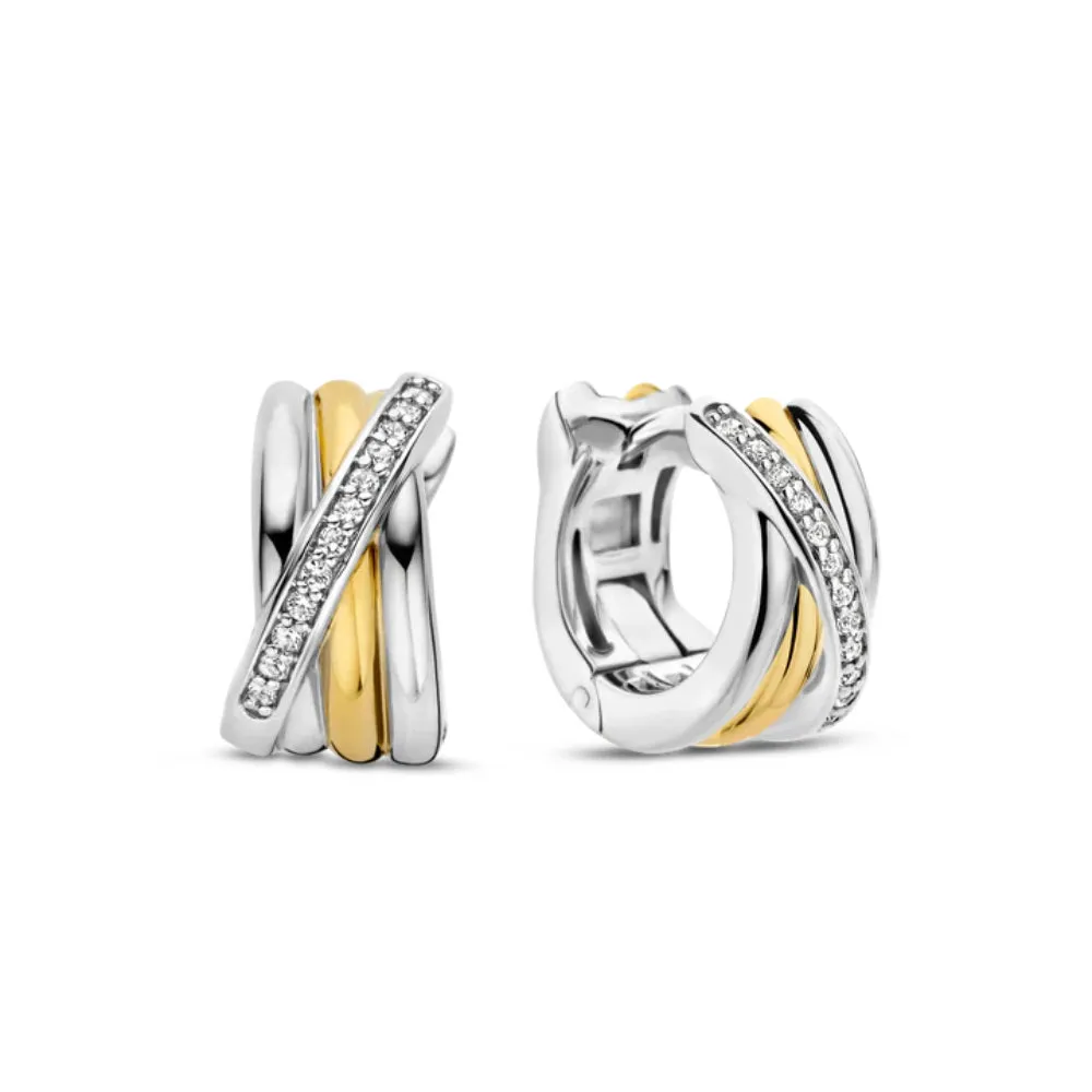 Ti Sento Two-Tone Intertwined Hoops