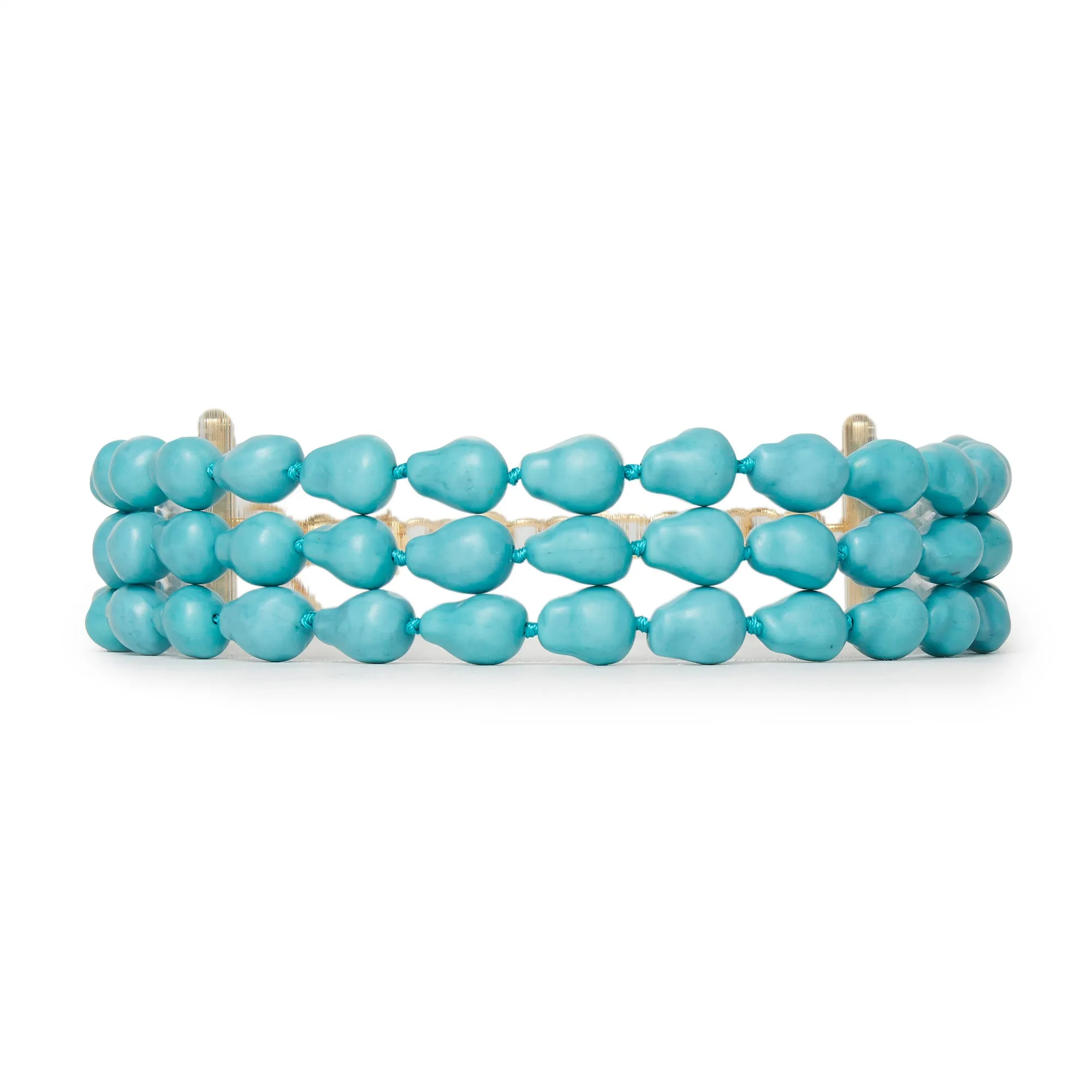 TURQUOISE TRIPLE ROW DIANA CHOKER NECKLACE