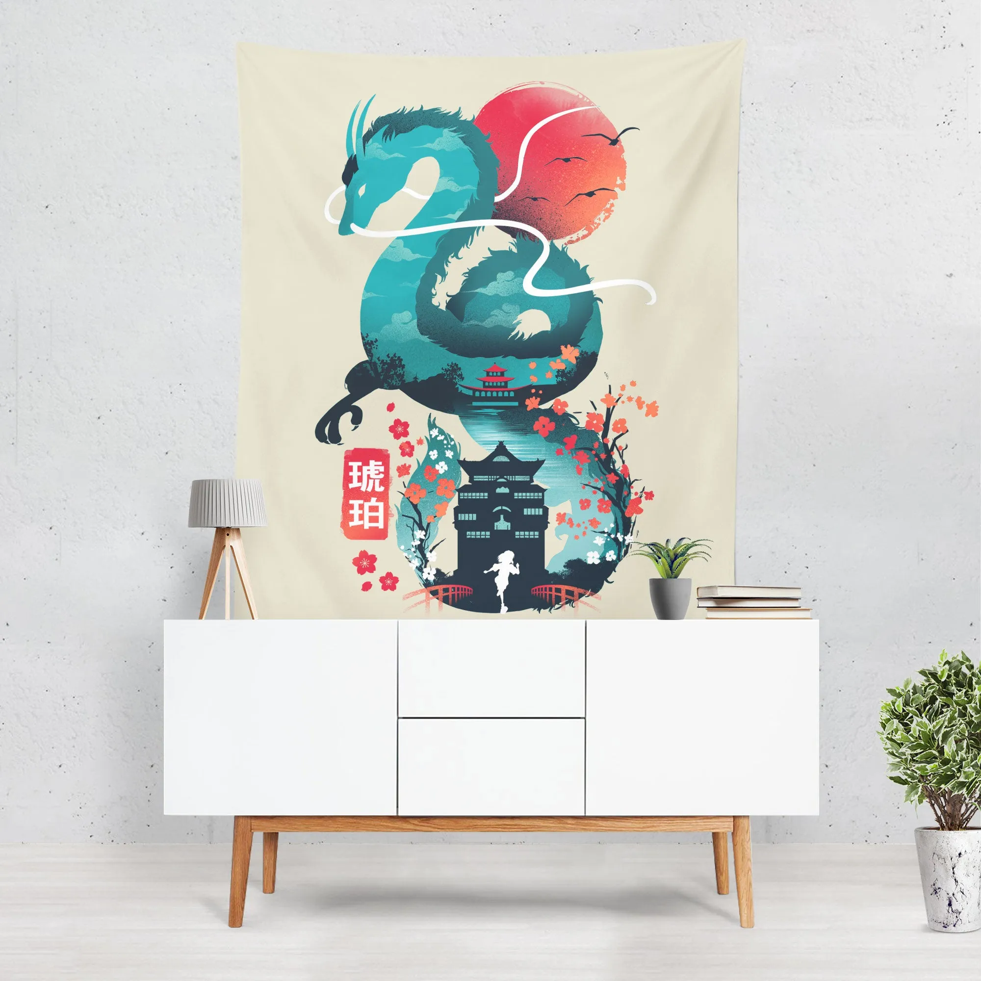 Ukiyo Dragon Tapestry