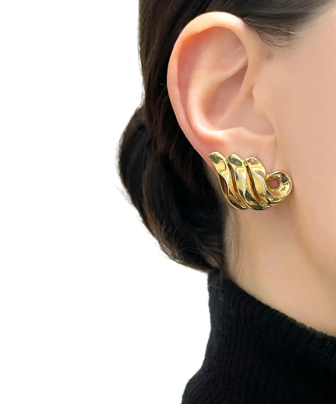 【USA輸入】 ヴィンテージ TRIFARI アブストラクト イヤリング/Vintage TRIFARI Abstract Clip On Earrings