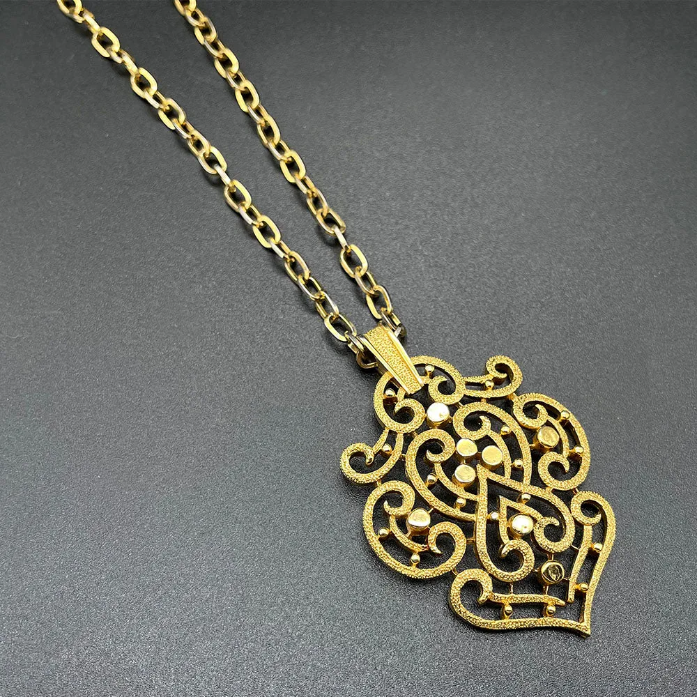 【USA輸入】ヴィンテージ CROWN TRIFARI アブストラクト ネックレス/Vintage CROWN TRIFARI Abstract Necklace