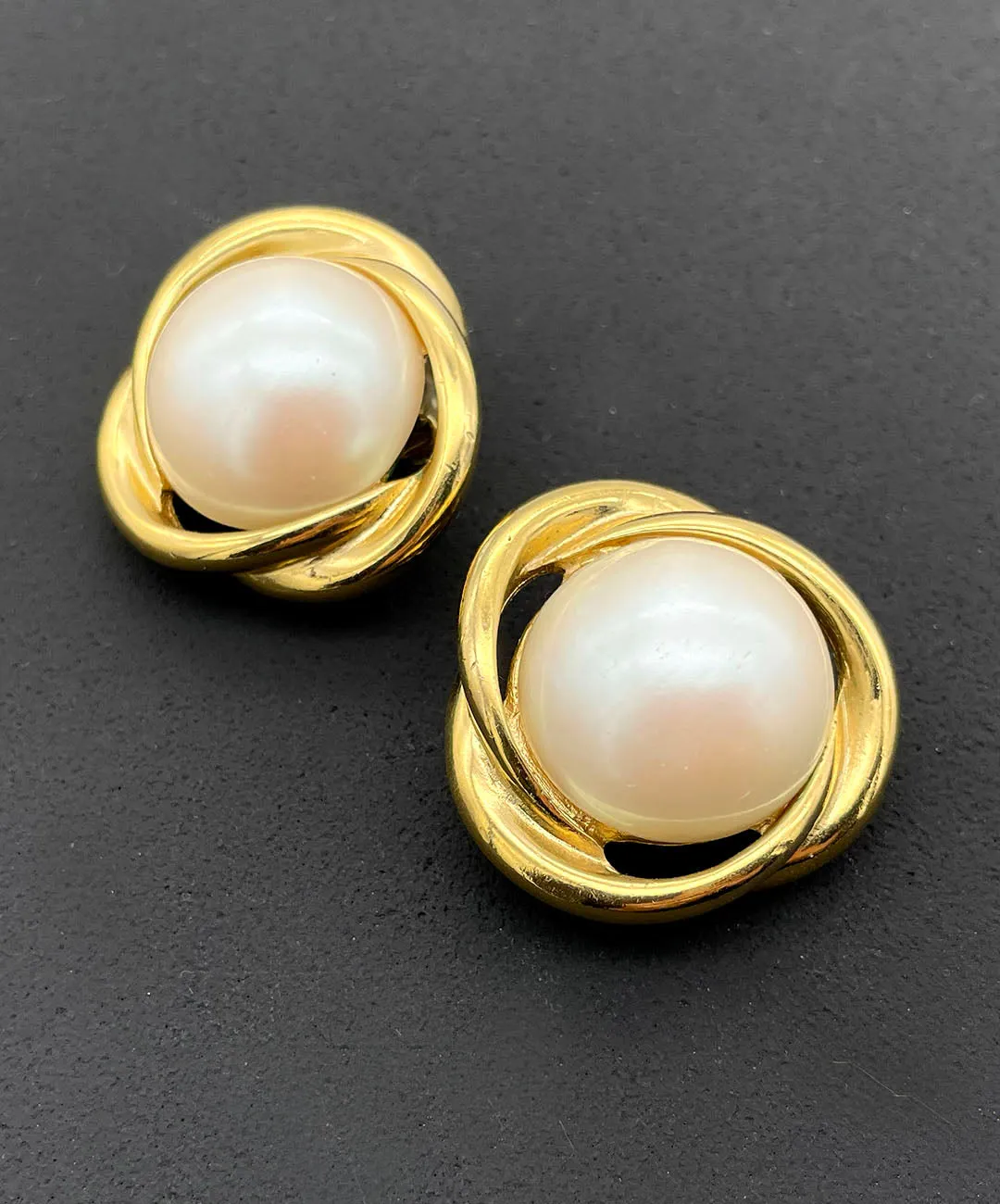 【USA輸入】ヴィンテージ RICHELIEU パール イヤリング/Vintage RICHELIEU Pearl Clip On Earrings