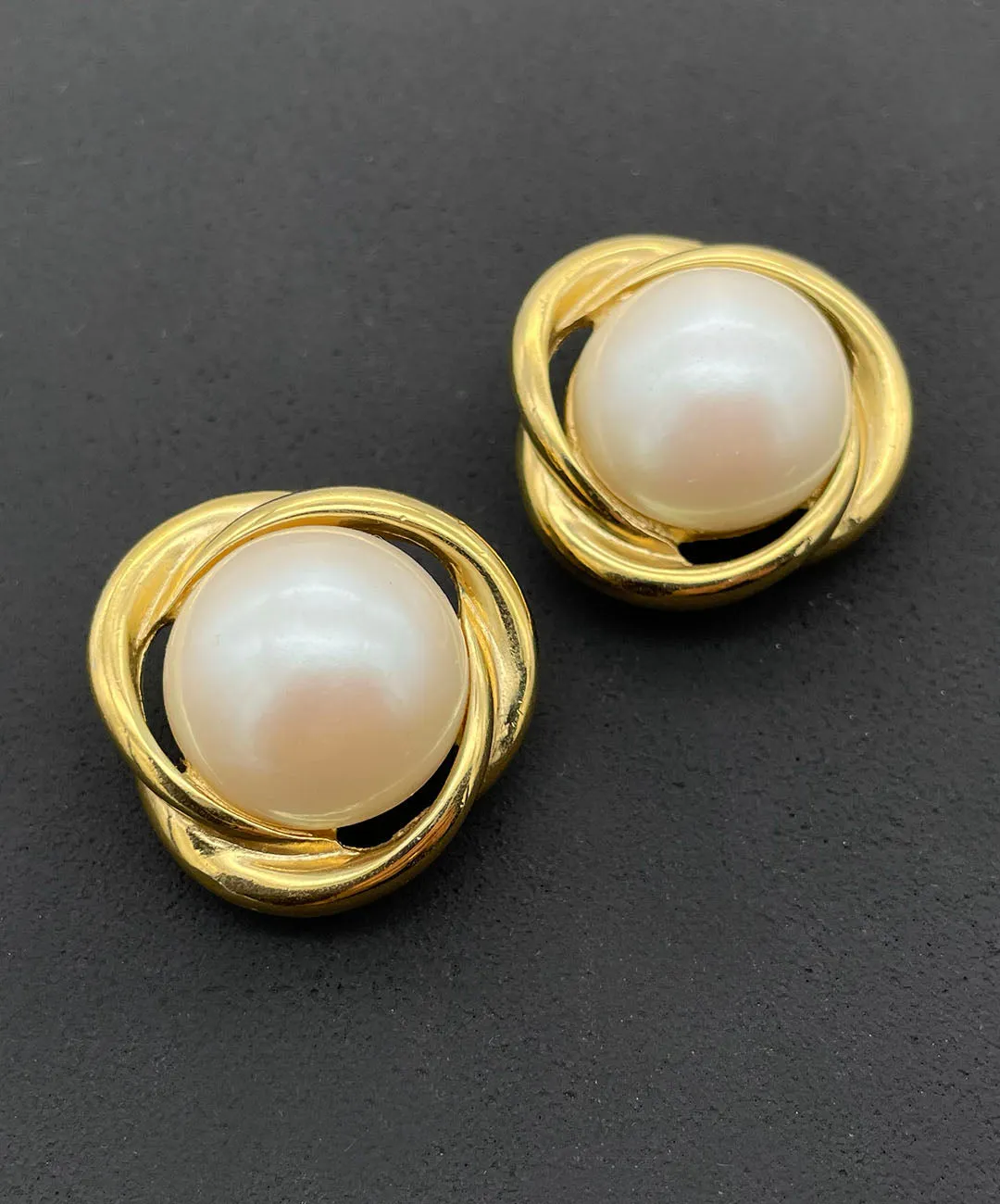 【USA輸入】ヴィンテージ RICHELIEU パール イヤリング/Vintage RICHELIEU Pearl Clip On Earrings