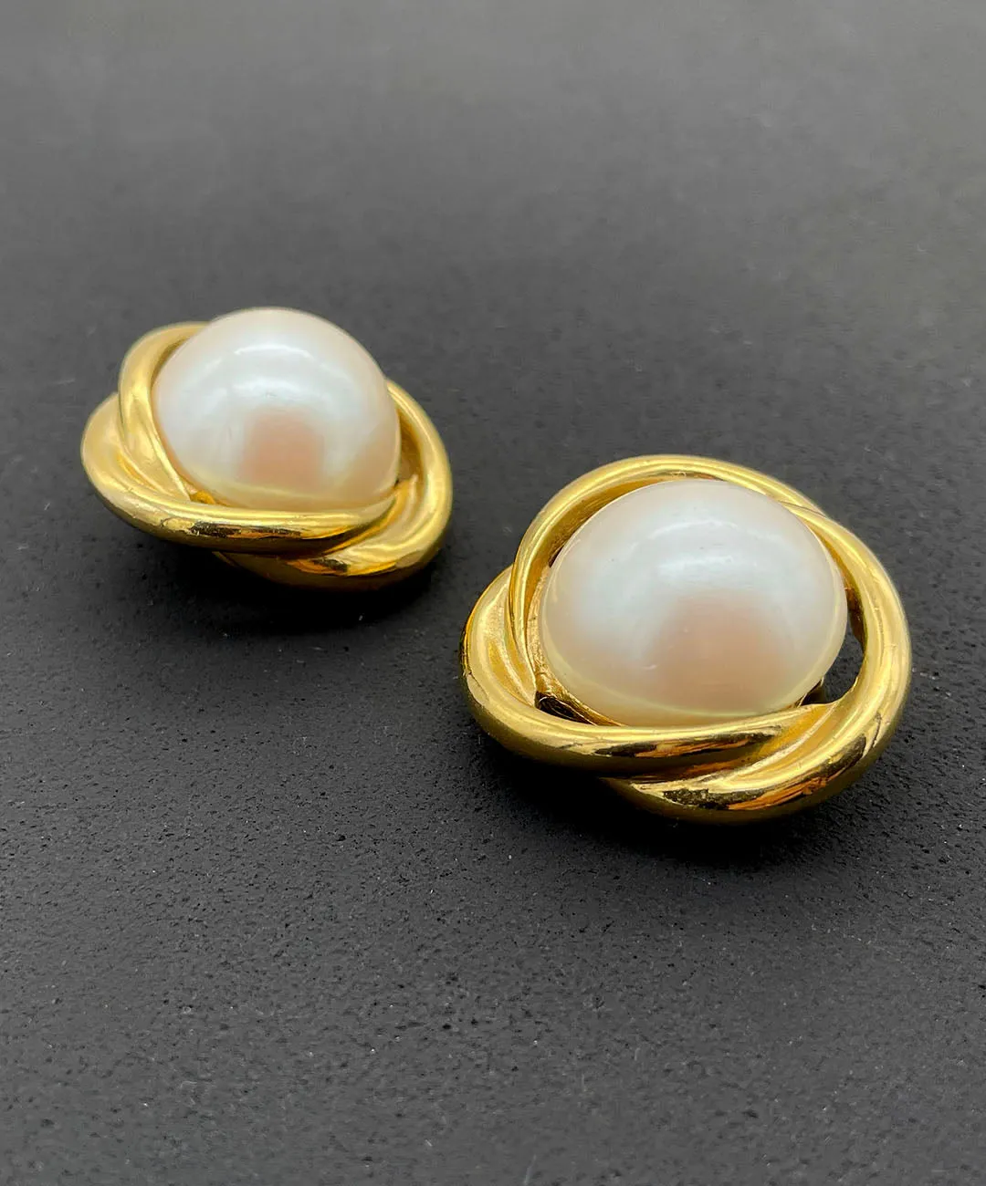 【USA輸入】ヴィンテージ RICHELIEU パール イヤリング/Vintage RICHELIEU Pearl Clip On Earrings