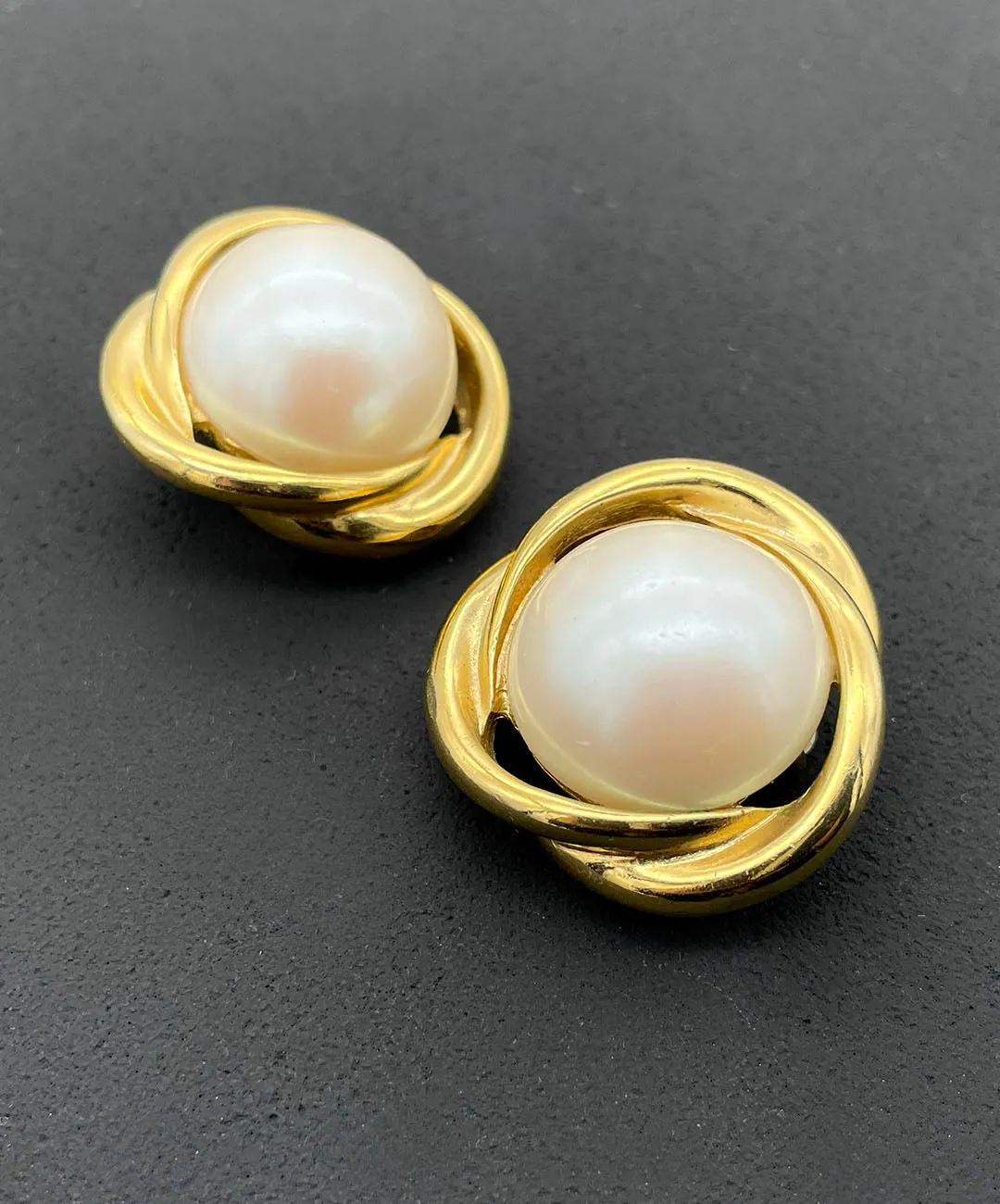 【USA輸入】ヴィンテージ RICHELIEU パール イヤリング/Vintage RICHELIEU Pearl Clip On Earrings