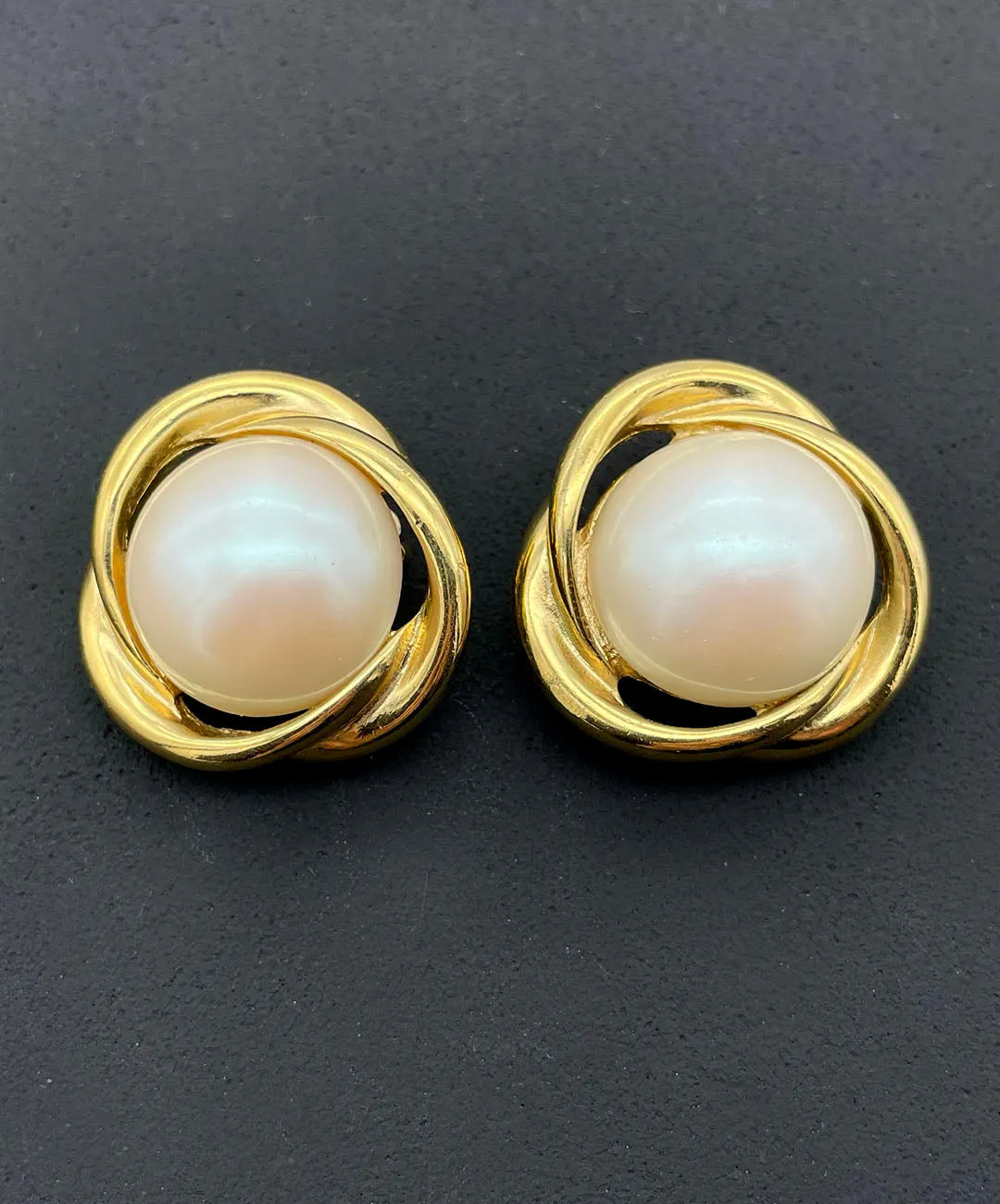 【USA輸入】ヴィンテージ RICHELIEU パール イヤリング/Vintage RICHELIEU Pearl Clip On Earrings