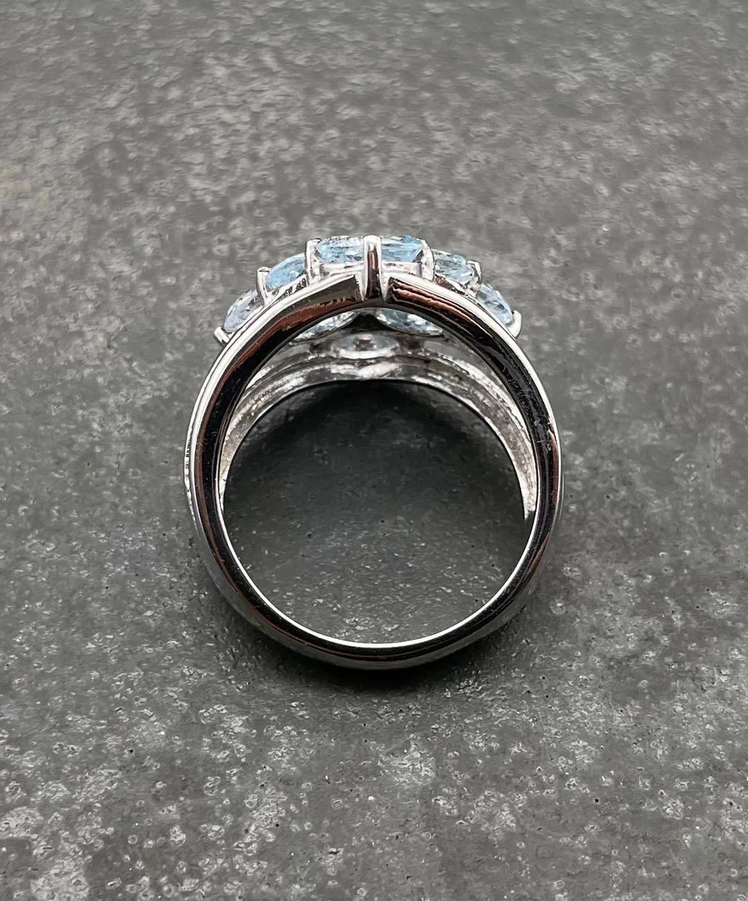 【USA輸入】ヴィンテージ アクアブルー ビジュー リング/Vintage Aqua Blue Bijou Ring