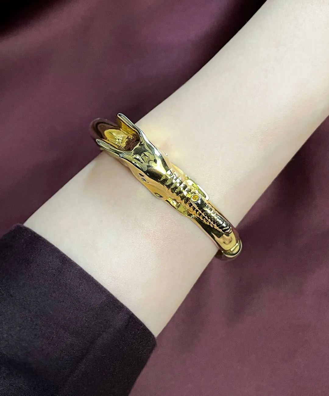 【USA輸入】ヴィンテージ エレファント クリア ビジュー バングル/Vintage Elephant Clear Bijou Bangle