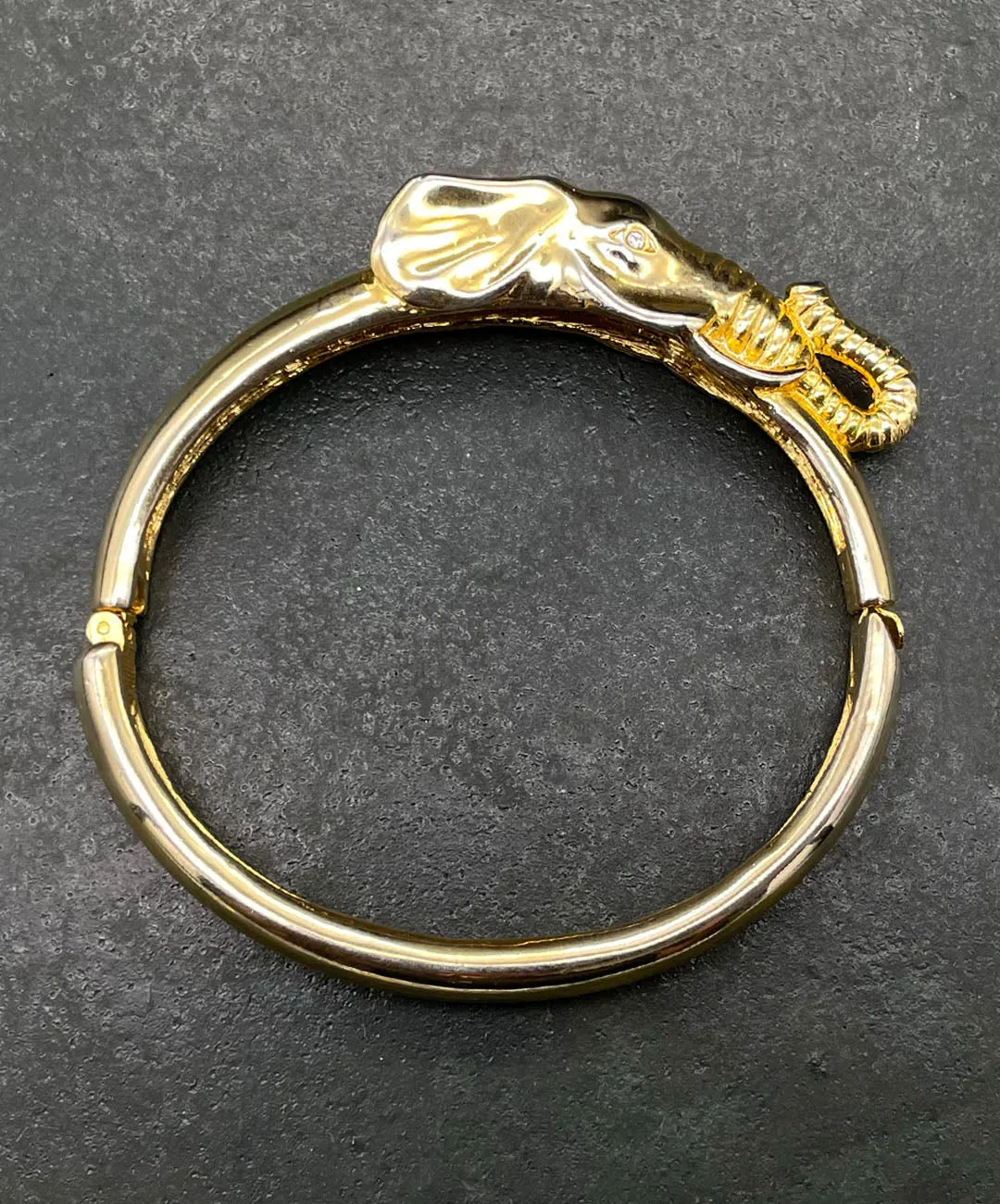 【USA輸入】ヴィンテージ エレファント クリア ビジュー バングル/Vintage Elephant Clear Bijou Bangle